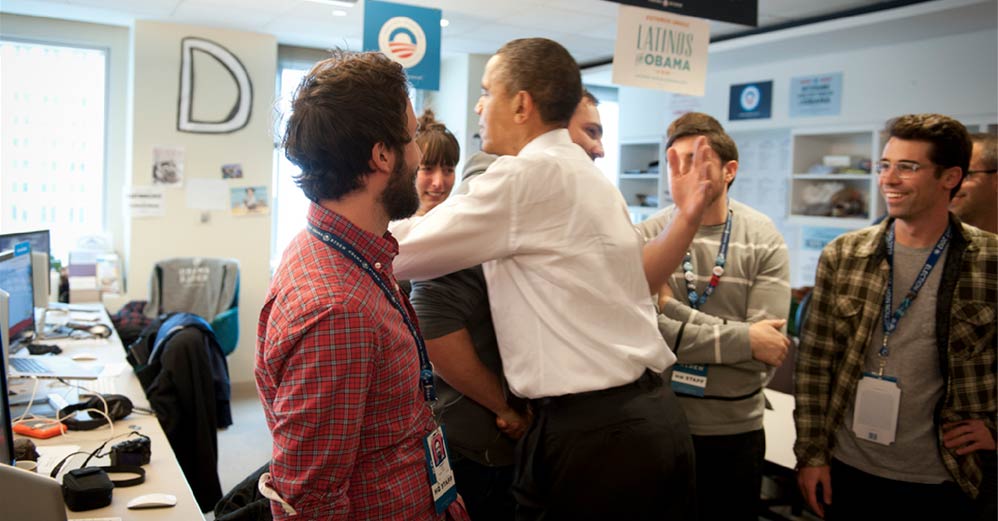 Me hugging Barack Obama after election day 2012