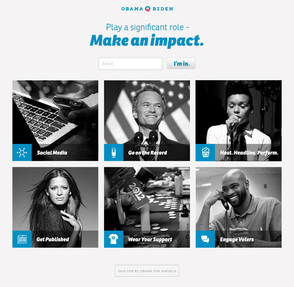 Website to help celebrities use their popularity to rally support for the president
