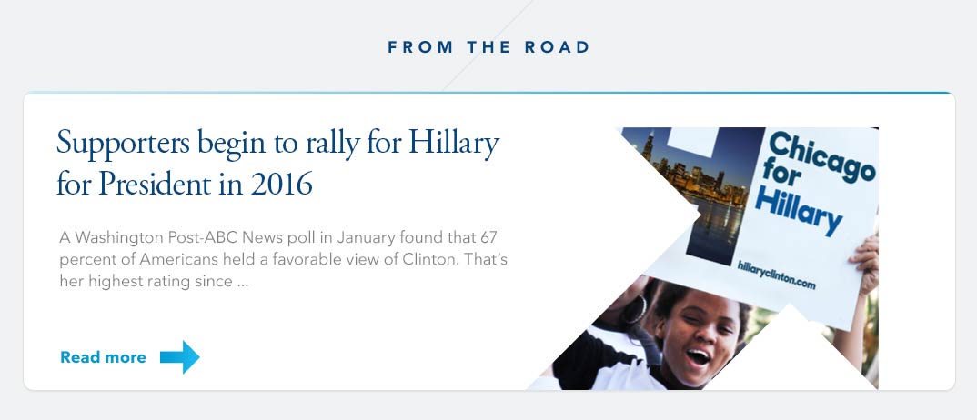 Concept image for Hillary Clinton's website