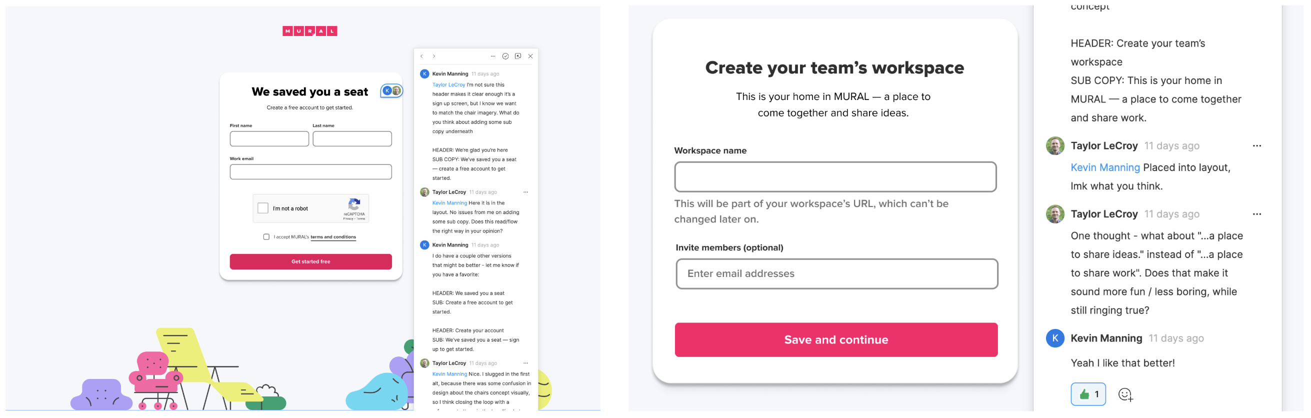 Working on the copy for the signup flow