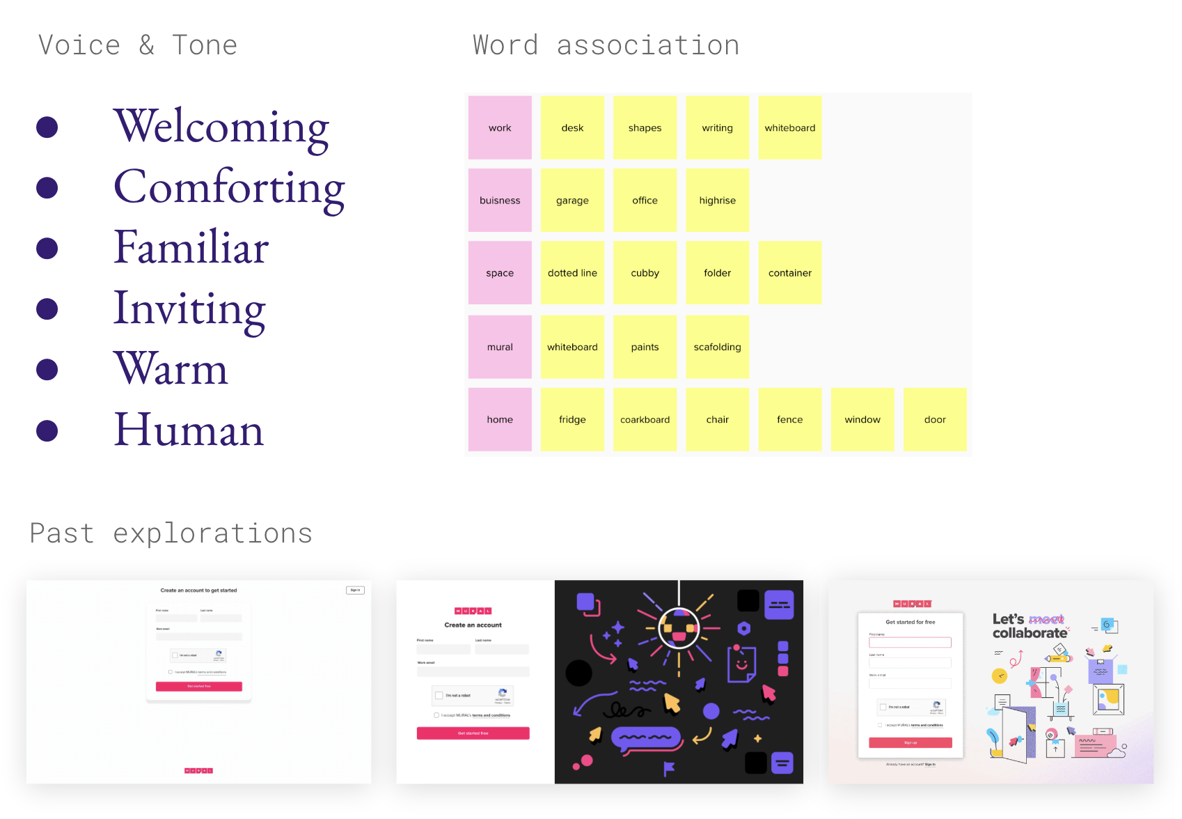 Sticky notes with voice and tone options